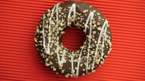 Doughnut glazed close-up. Stock Footage 98421523