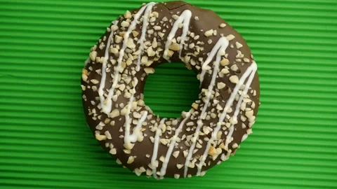 Doughnut glazed close-up. Stock Footage 98421635