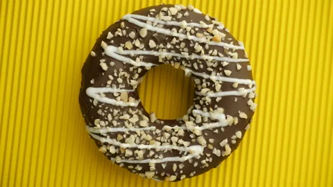 Doughnut glazed close-up. Stock Footage 98792053