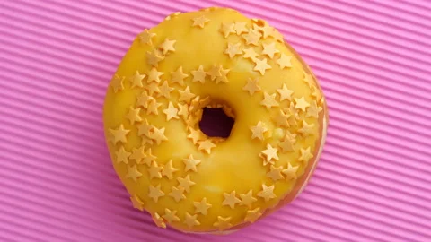Doughnut glazed close-up. Stock Footage 99734637