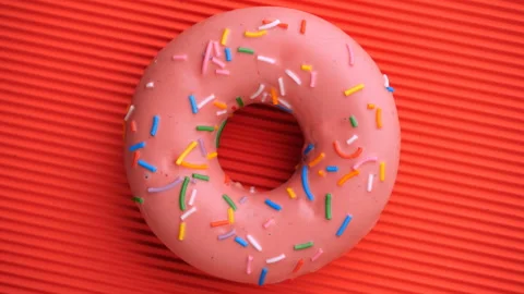 Doughnut glazed close-up. Video stock 99864253