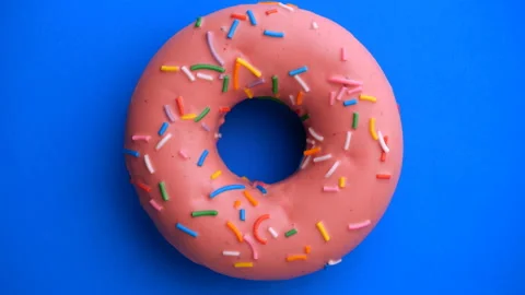 Doughnut glazed close-up. Video stock 99864340