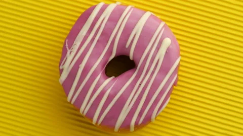 Doughnut glazed close-up. Stock Footage 99864736