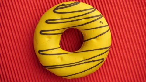 Doughnut glazed close-up. Video stock 139938033