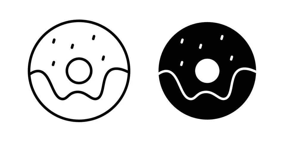 Doughnut icon concept logo design collection Stock Illustration