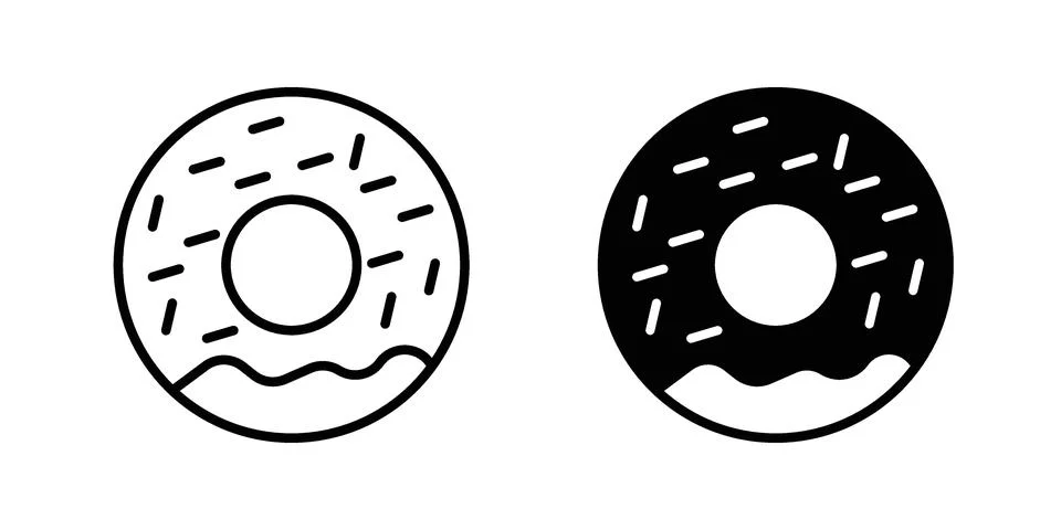 Doughnut icon illustration vector, icon set for apps Stock Illustration