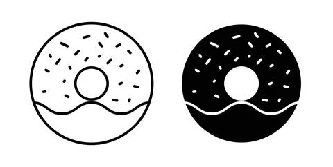 Doughnut icon vector art Illustrations Stock Illustration