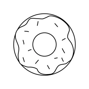 Doughnut inflatable ring for swimming pool or beach, doodle style vector outline Illustrazione stock