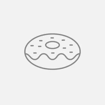 Doughnut line icon Stock Illustration
