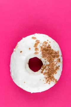 Doughnut on pink table Stock Photos