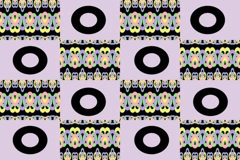 Doughnut shape form a pattern to be stripe pattern Stock Illustration