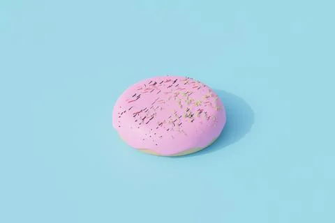 Doughnut single isolated object. 3d render illustration イラスト素材