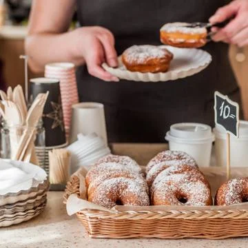 Doughnut Store Counter Stock Photos
