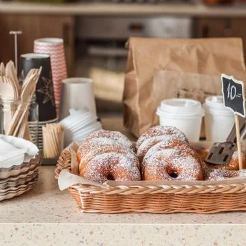 Doughnut Store Counter Stock Photos