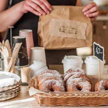 Doughnut Store Counter Stock Photos