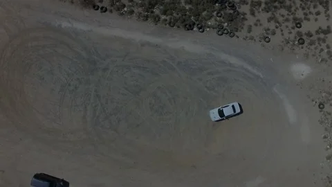 Doughnuts from above White Car Stock Footage 160213930