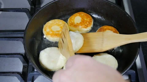 Doughnuts are fried in deep fat Video stock 66195101