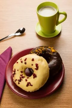 Doughnuts breakfast Stock Photos