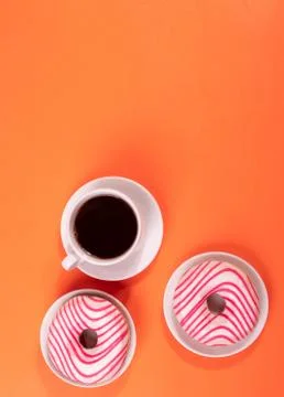 Doughnuts on pink Foto stock