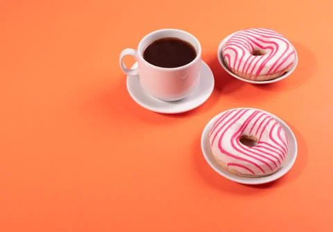 Doughnuts on pink Stock Photos