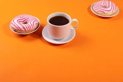 Doughnuts on pink Stock Photos