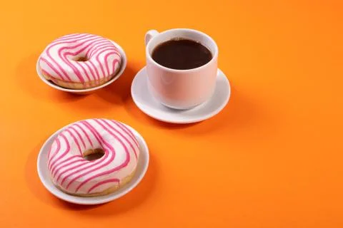 Doughnuts on pink Stock Photos