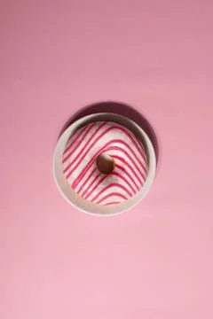 Doughnuts on pink Stock Photos