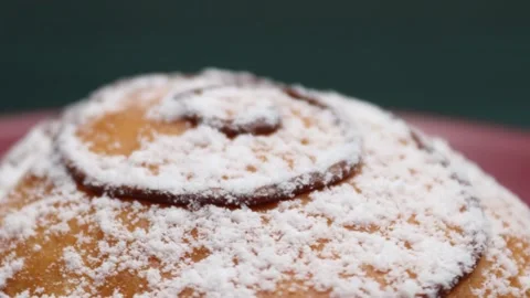 Doughnuts That Rotate 360 Degrees on the Plate Stock Footage 248567589