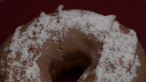 Doughnuts That Rotate 360 Degrees on the Plate Stock Footage 248569555