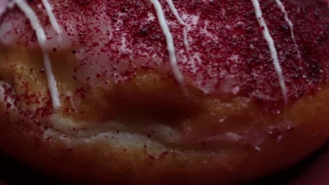 Doughnuts That Rotate 360 Degrees on the Plate Stock Footage 248570644
