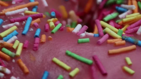 Doughnuts That Rotate 360 Degrees on the Plate Stock Footage 248572714