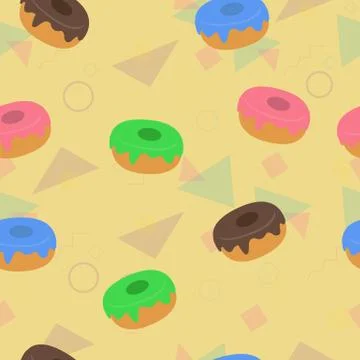 Doughnuts Seamless Pattern Stock Illustration