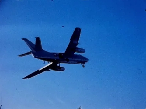 Douglas A-3 Skywarrior Flyby in the Mid-1960s Stock Footage 125709107