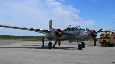Douglas A/B-26 Invader idle Stock Footage 27544942