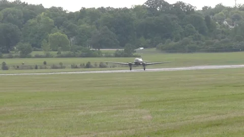 Douglas C-47 Skytrain named That's All, Brother taking off from Wright-Patterson Stock Footage 282354461