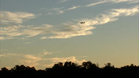 Douglas DC-3 Fly By Clouds Gear Down Stock Footage 45548698