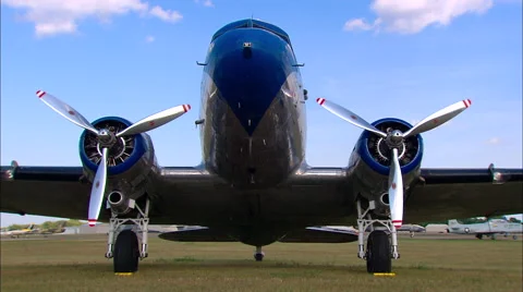 Douglas DC-3 Head On Stock Footage 45623532