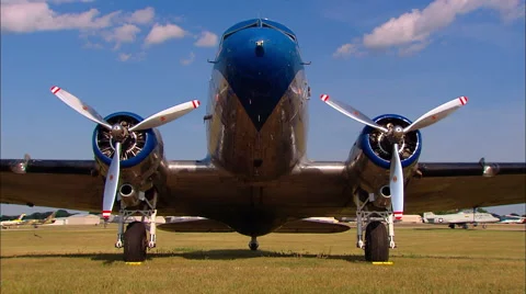 Douglas DC-3 Pan Down From Sky Video stock 45624115
