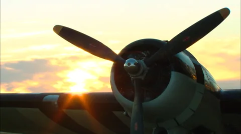 Douglas DC-3 Prop Sunrays Video stock 45808331