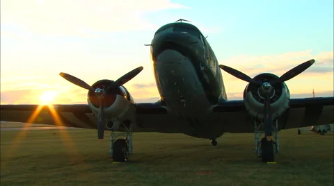 Douglas DC-3 Sunrise MCU Video stock 45809297