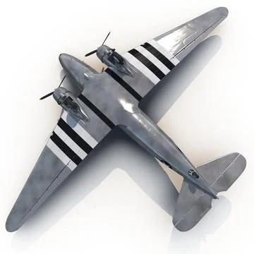 Douglas DC-3 US Air Force ~ 3D Model #90913542 | Pond5