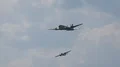 Douglas DC-6b and North Amercian B-25J Mitchell airshow flight demonstration 4k or 4k+ Resolution
