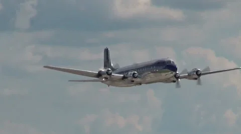 Douglas DC-6B overflight Stock Footage 38822686