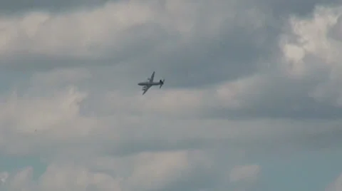 Douglas DC-6B overflight Stock Footage 38824150