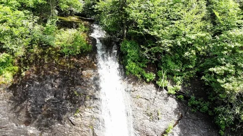 Douglas Falls Aerial pt 2  Douglas Falls  Western North Carolina  Stock Footage 113229490