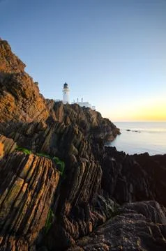 Douglas Lighthouse with Cliffs on Isle of Man Foto stock