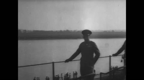Douglas MacArthur observing construction site Stock Footage 43319619