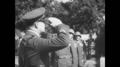 Douglas MacArthur paying tribute in cemetery Stock Footage