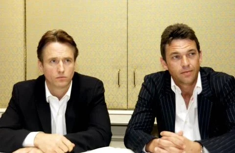  Dougray Scott and Linus Roach and a press conference for Ten Commandments... Stock Photos