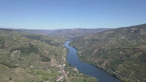 Douro River Aerial Landscape 2 Stock Footage 80454995